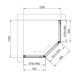 Душевой уголок Timo T34L 100x100 см левый золото матовое